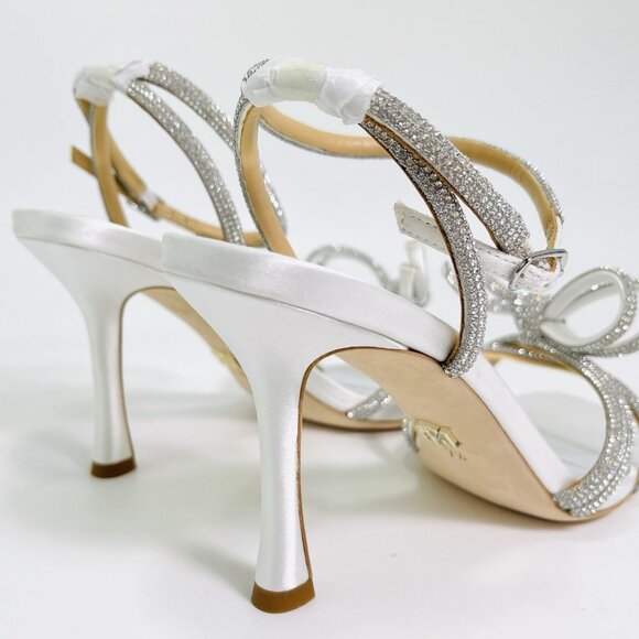 Badgley Mischka Women’s Effie Strappy Bow Heels White/Clear Size 7.5 - Picture 4 of 12